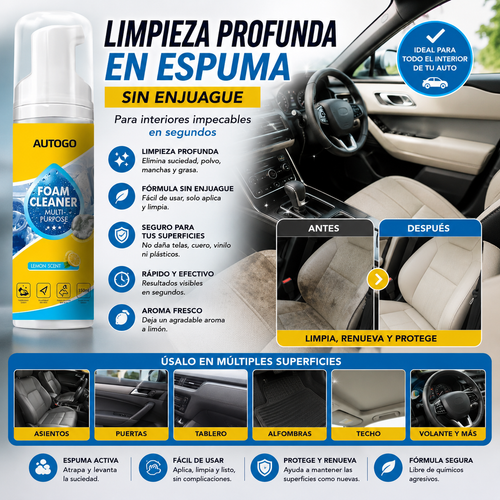 AUTOCLEAN™ – Limpiador en Espuma Multiusos para Autos
