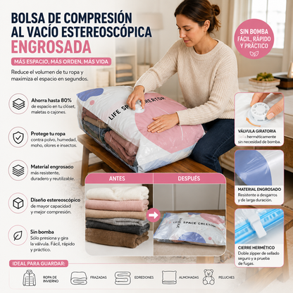 HOGAR FLEX– Bolsa de Compresión al Vacío Sin Bomba