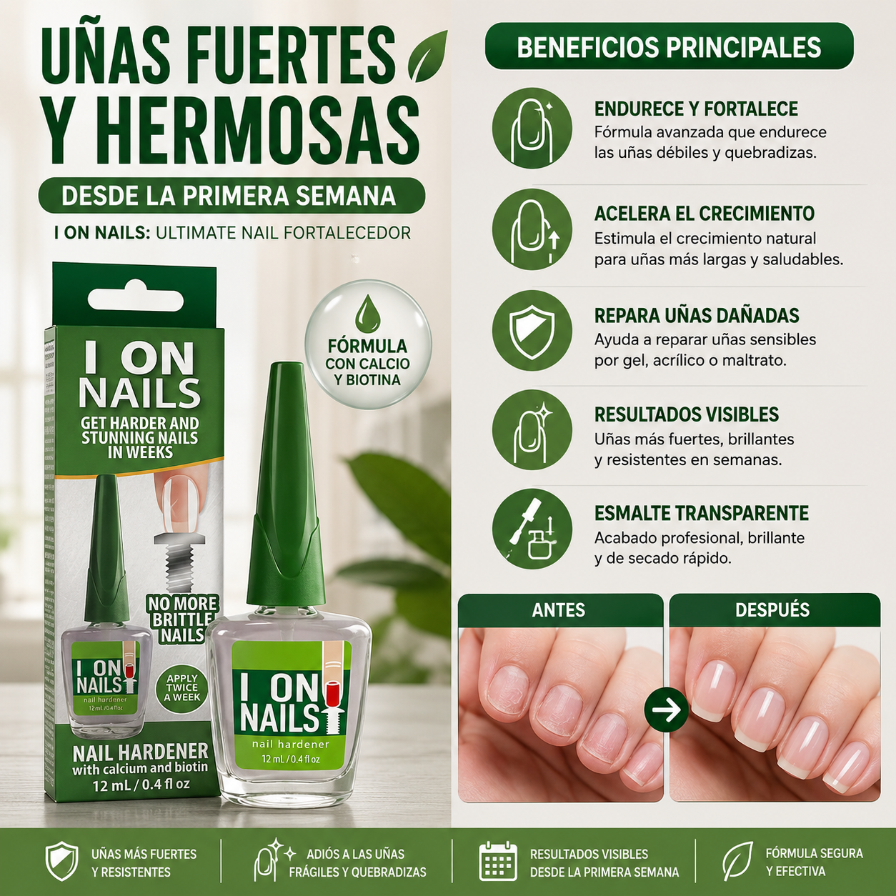 NAILS™ – Fortalecedor, Crecimiento y Reparación para Uñas