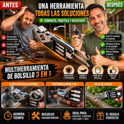 TASKPRO – Multiherramienta de Bolsillo 3 en 1 (TIKTOK)