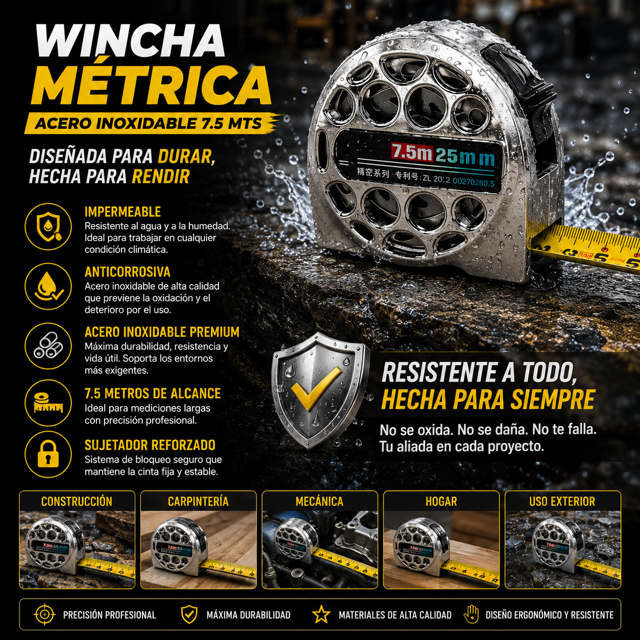 IRONPRO™ – Wincha Profesional de Acero Inoxidable (TIKTOK)