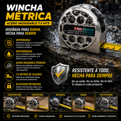 IRONPRO™ – Wincha Profesional de Acero Inoxidable (TIKTOK)